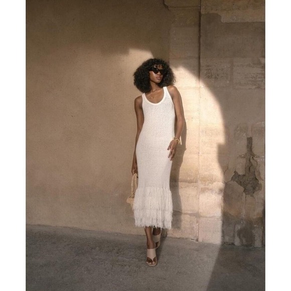 J. Crew Dresses & Skirts - J.Crew Maxi Fringe Sweater knit Dress BY934 Size S